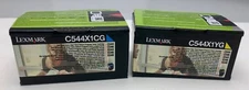 x2 Lexmark C544X1CG Cyan C544X1YG Yellow Extra High Yield Toner Cartridge C544