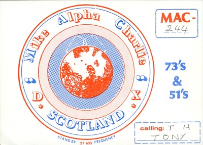 1 x QSL Karte Mike Alpha Charlie Scotland MAC244 - 1983   S343