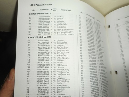 SHARP SC-9790AV SX-9790 Service Manual Schematics Parts List - Picture 11 of 12