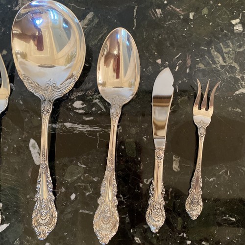 WALLACE SIR CHRISTOPHER STERLING SILVER 6 SERVING pcs FLATWARE SET - Picture 7 of 18
