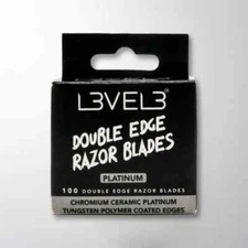 Level 3 Double Edge Razor Blades Platinum 100 Pieces NEW
