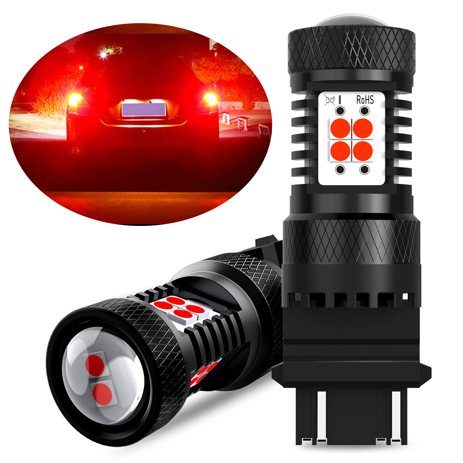 AUXITO 3157 Red LED Brake Tail Light Bulbs Super Bright Canbus Error Free Pair