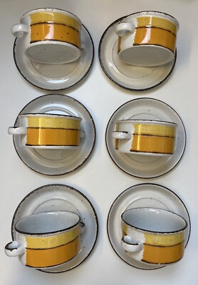 Midwinter Stonehenge SUN 6x Suppentasse mit Untertasse ca. 11,5cm Ø