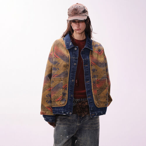 Neu American Vintage personalisierte Jeansjacke Frühling Herren Damen Hemd - Bild 4 von 23