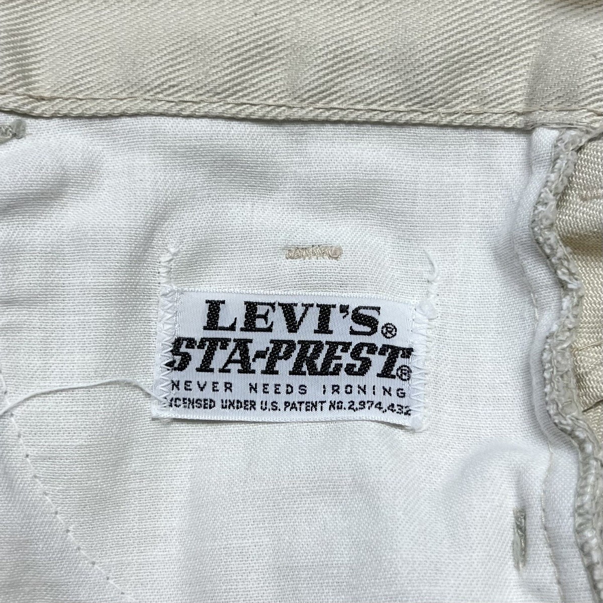 Vintage Levi's Sta-Prest Big E Pants 22X26 Khaki Straight Leg USA