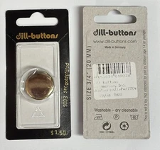 Dill Buttons ~ (1803) - 3/4" - Shank Metal Gold ~ 1 ct