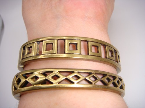 LOT OF TWO HEIDI DAUS CLAMPER BANGLE BRACELETS PINK LAVENDER RHINESTONES ESTATE - Picture 10 of 16