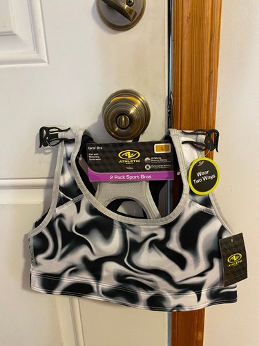 NEW GIRL'S SIZE LARGE ATHLETIC WORKS 2 PACK SPORTS BRAS BAND SIZE 34 - Picture 7 of 10