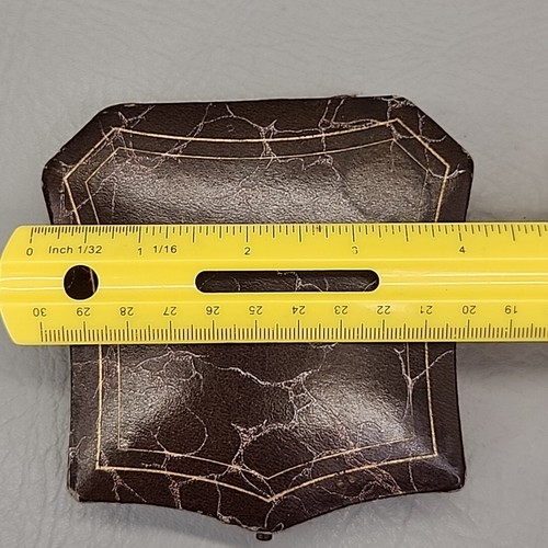 Vintage Jewelry Display Box Brown Leather Velvet Satin Lined St Louis Antique 4" - Picture 14 of 15