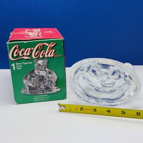 Coca Cola figurine coke polar bears box nib cubs glass sculpture statue crystal - Picture 4 of 4
