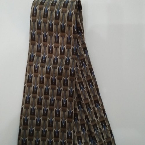 Cambridge Classics Men's Tie Multicolor Geometric 100% Imported Silk 4" Wide - Picture 5 of 9