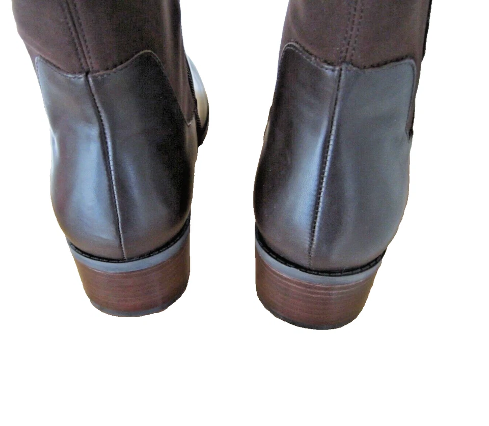 Botas de montar Marc Fisher de cuero marrón hasta la rodilla cremallera talla 9W Incept nuevas sin caja Foto 4 de 4