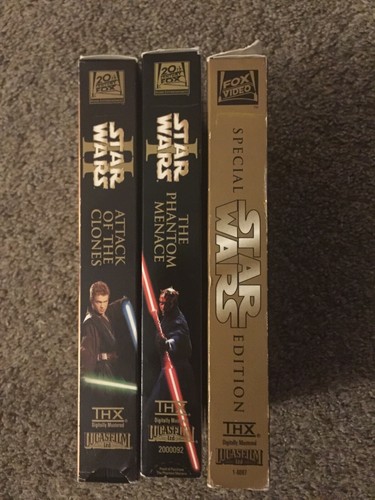 Star Wars 3 VHS Tapes Special Edition, 1 Phantom Menace, 2 Attack Of The Clones - Foto 4 di 10