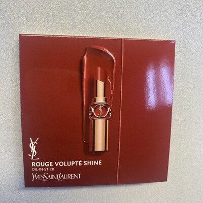 YSL Yves Saint Laurent Rouge Volupte Shine Oil in Stick Sample Card with Brush