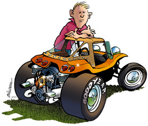 Meyers Manx Dune Buggy ATV Off Road CARTOON T-SHIRT #4101 auto