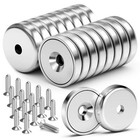 16Pack 40Lbs Strong Magnets with Holes,Neodymium Round Cup Magnets with Screws,