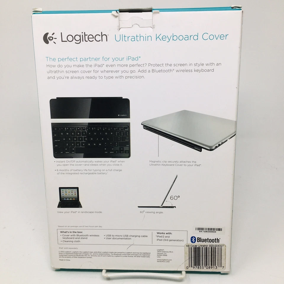 Logitech 920-004327 Ultrathin Keyboard Cover iPad 2 and 3rd Generation Bluetooth - Image 2 of 4