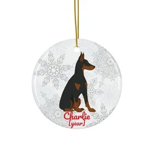 German Pinscher Christmas Ornament Gift Custom Dog Mom Dad Tree Decoration Year