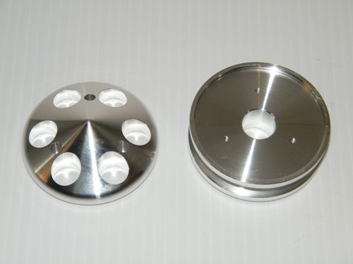 Chevy SBC Billet Aluminum Alternator Pulley V-Groove V-Belt 327 350 383 400 - Picture 4 of 7