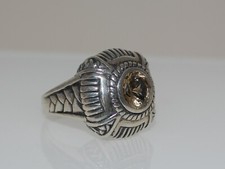 Statement ring sterling silver citrine stone size 8