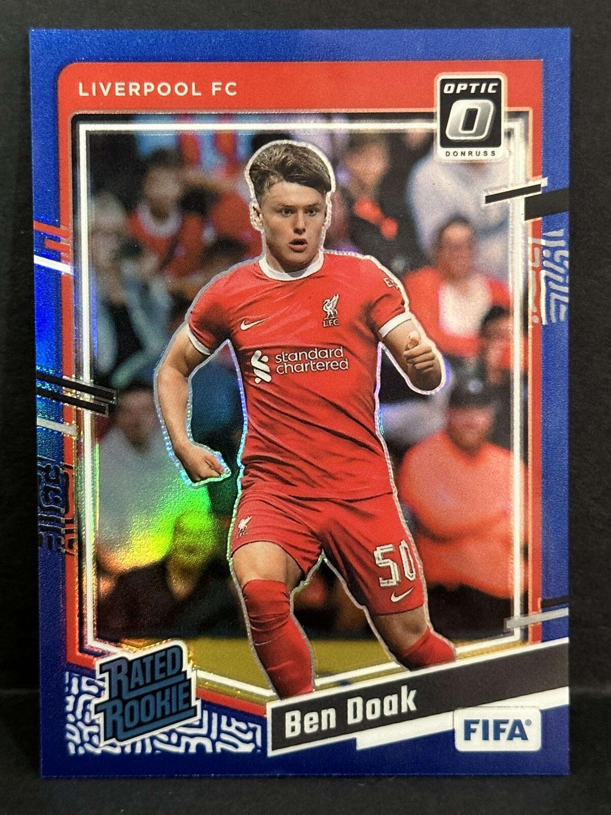 2023-24 Panini Donruss FIFA Liverpool Rated Rookie Ben Doak Optic Blue /99