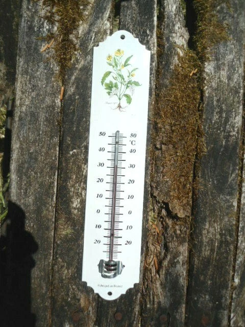 thermomètre métal émaillé Jardin Maison Plante fleurs émail véritable Fab France - Photo 1/1