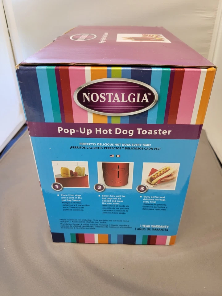 Двойной всплывающий красный винтажный тостер для хот-догов и булочек от Nostalgia HDT200RED2PK - Изображение 3 из 4