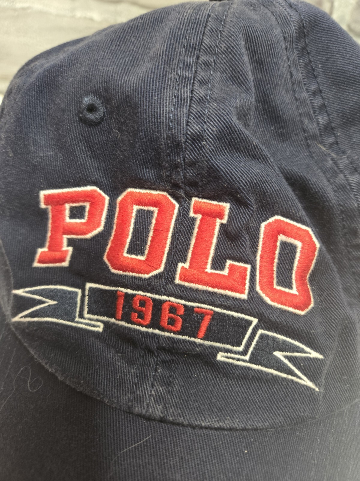 Raro cappello vintage polo ralph lauren 1967 con cinturino con fibbia pony anni '90 blu navy