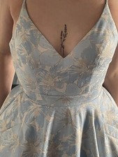 Floral Blue Sherri Hill prom dress, Size 2, Code 53397.