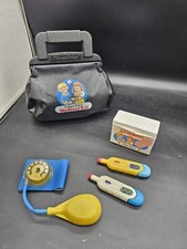 Fisher Price Medical Kit Bag w/ Bandage Box Cuff Thermometers 1987