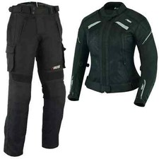 Motorrad Textil Kombi Damen Jacke & Hose CE-Protektoren Motorradbekleidung Neu