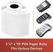 2 1/4" X 70' THERMAL POS RECEIPT PAPER 50 ROLLS FOR CLOVER FLEX VERIFONE