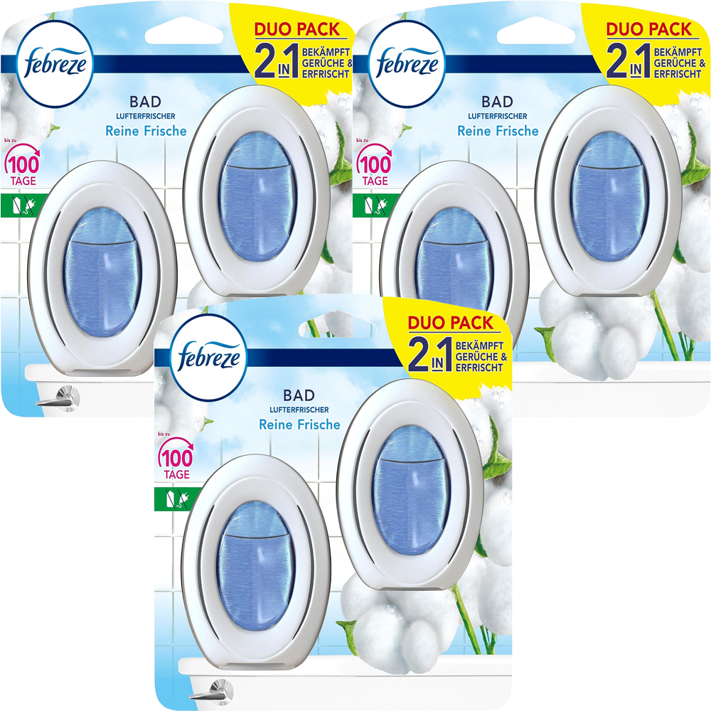 x Duo Pack Febreze Lufterfrischer Reine Frische Bad WC Duftspender