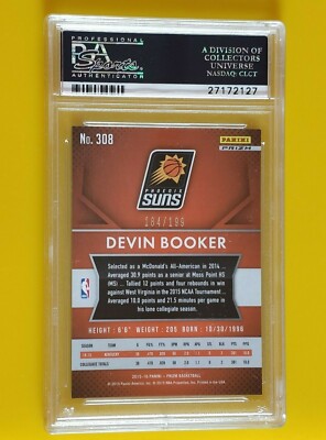 デビン・ブッカー 2015 Prizm RC PSA 9 2015 Panini Prizm Devin Booker ROOKIE RC AUTO #DBK PSA 9