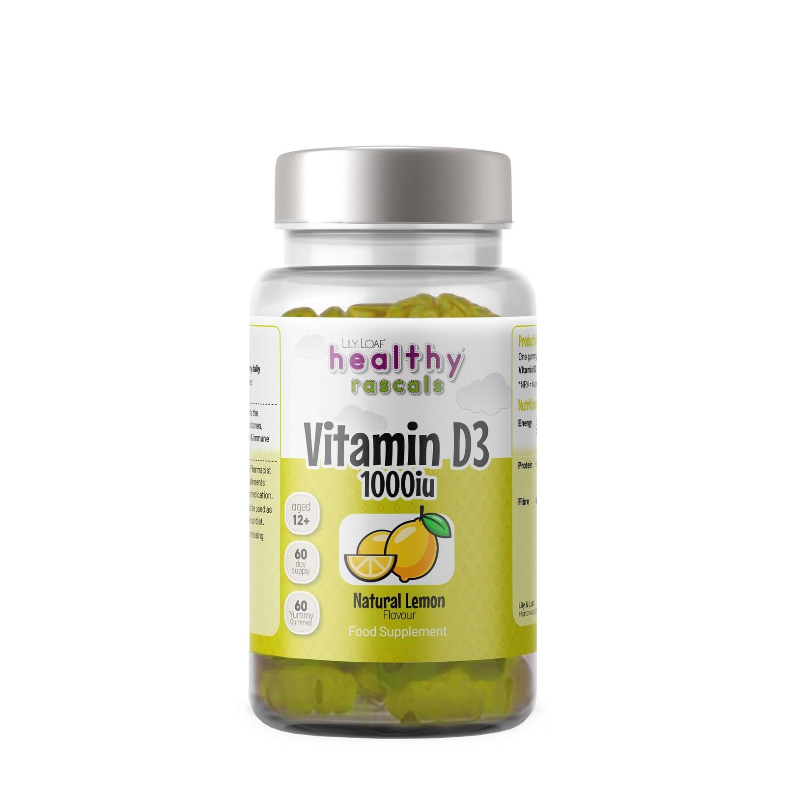 Healthy Rascals Vitamin D3 Gummies | 60 Vegetarian | Bone & Immune Support