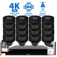16CH 8TB NVR 4K Microphone 2.8-12mm Varifocal IP Dome Security Camera System