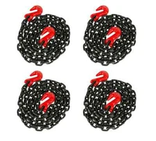 2 Pack G80 Towing Binder Chain w/ Grab Hooks 3/8" x 20', 7100 lbs WLL