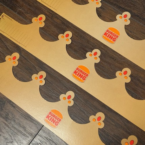 Burger King 2023 Edition New Un Worn Promotional Cardboard Paper Logo Crown Flat - Picture 21 of 21