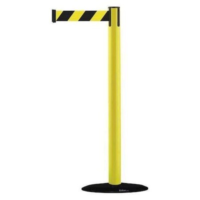 Tensabarrier 875-35-Std-No-D4x-C Barrier Post With Belt,Pvc,Yellow