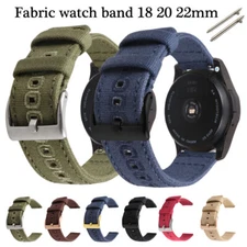 Retro Weave Nylon Fabric Strap 18 20mm 22mm Sport Watch Band Quick Release Pins