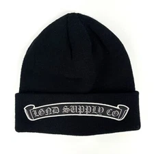 New LGND Supply Co. Black Letter Old Enish Font Knit Beanie Hat Cap