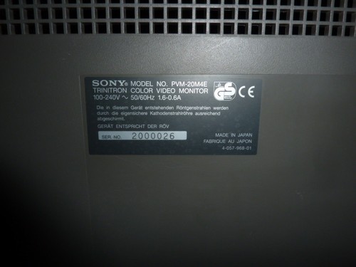 Sony PVM-20M4E Professional Color Monitor 20" x Gaming 800TV Linee - Zdjęcie 2 z 4