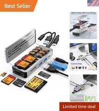 Compact 8-in-1 USB Card Reader for Phones, Pads, PC  Laptops - Easy Data Access