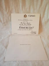 1989 Prime Minister Thatcher to Andrew Card, Invitation, President George Bush