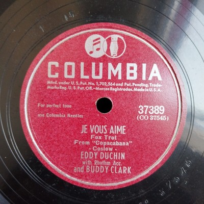 Eddy Duchin  - Je Vous Aime / After Graduation Day USA 37389 - 78rpm Shellac