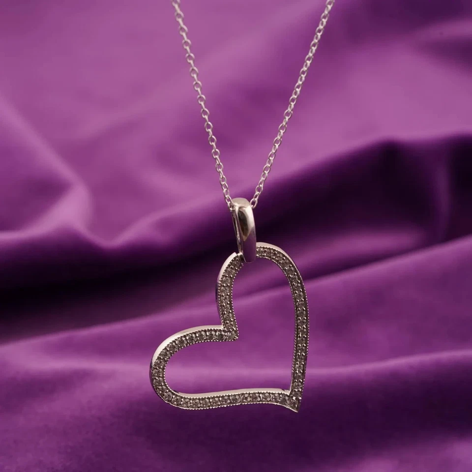 Heart-Shaped Pendant Moissanite Engagement Pendant 925 Sterling Silver Pendants - Image 4 of 4