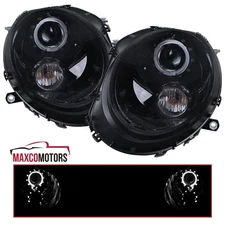 Smoke Fits 2007-2013 Mini Cooper S Projector Headlights LED Halo Lamp Left+Right