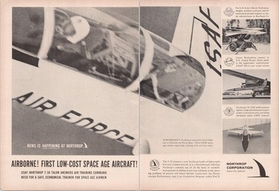 Northrop T-38 Talon USAF Vintage 2pg Magazine Ad Aircraft 1959 Print