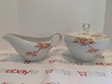FUKAGAWA ARITA Japanese Maple China CREAMER  SUGAR BOWL SET Mid Century Modern
