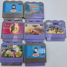 Lot Of 7 VTech VSmile Learning System Game Thomas Barney Nemo Cars Shrek Working